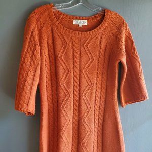 Pink Rose Orange Mini Dress (Knit) - Size M